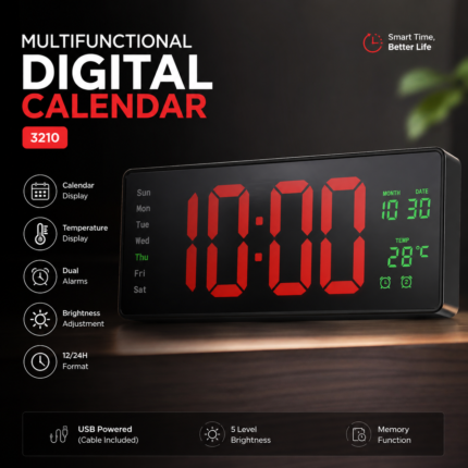 3210 Multifunctional Digital Calendar LED Clock