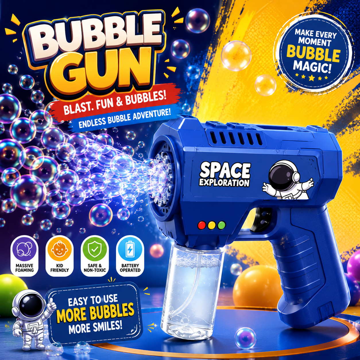 Bubble Gun for Kids with Bubble-Making Action Bubble Gun for Kids with Bubble-Making Action
