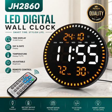 JH2860 LED Digital Wall Clock