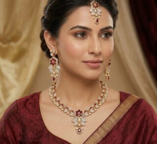 red kundan bridal jewelry set