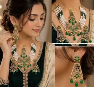 Green Pearl Bridal Jewellery Set