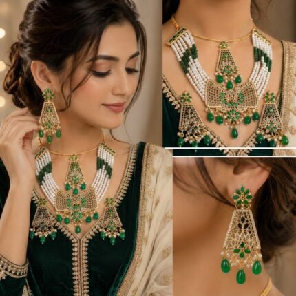 Green Pearl Bridal Jewellery Set