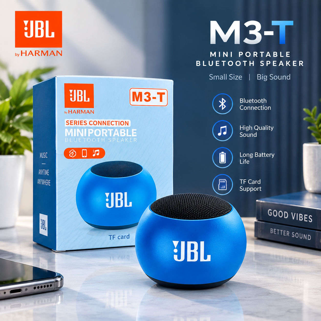 JBL M3-T Mini Portable Bluetooth Speaker JBL M3-T Mini Portable Bluetooth Speaker